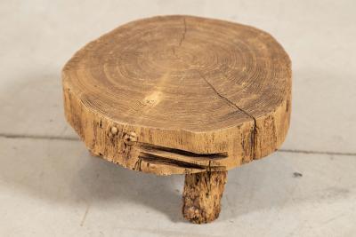 French Elm Side Table