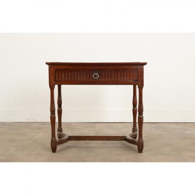 French Elm Side Table From Brittany
