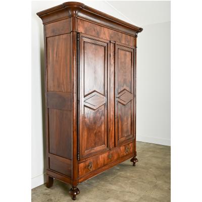 French Empire 19th Century Walnut Armoire