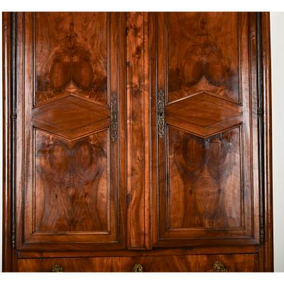 French Empire 19th Century Walnut Armoire
