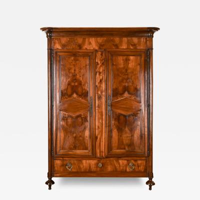 French Empire 19th Century Walnut Armoire