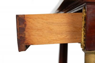 French Empire Antique Mahogany Gilt Bronze Marble Pier Table circa 1820