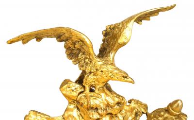 French Empire Bronze Dore Inkwell with Eagle