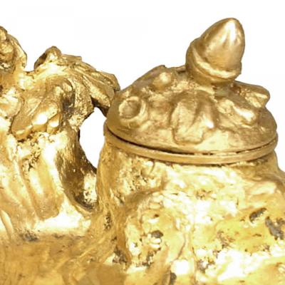 French Empire Bronze Dore Inkwell with Eagle