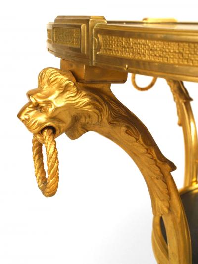French Empire Bronze Lion End Tables