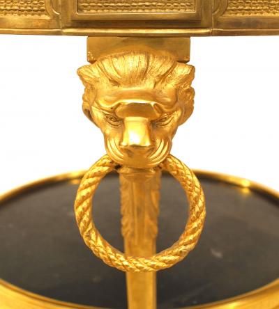 French Empire Bronze Lion End Tables