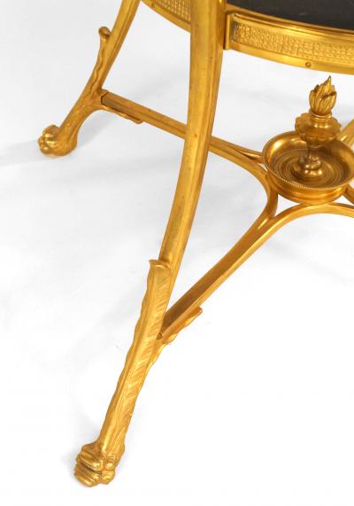 French Empire Bronze Lion End Tables