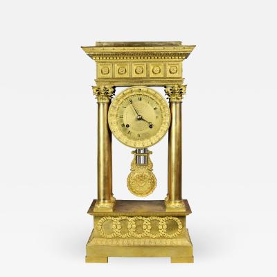 French Empire Bronze Mantle Clock