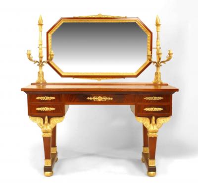 French Empire Bronze and Mahogany Vanity