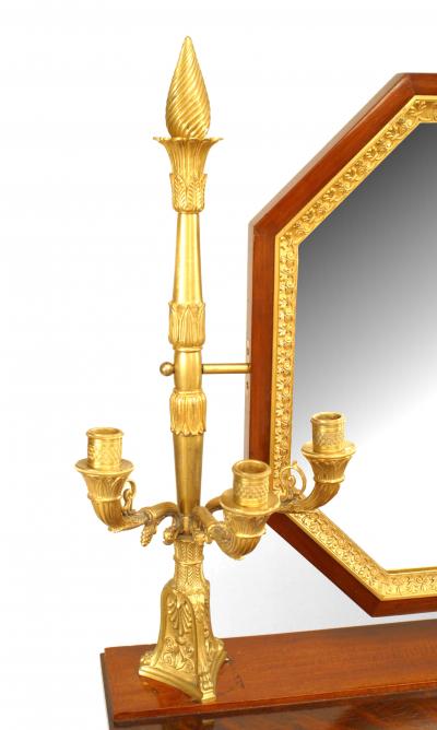 French Empire Bronze and Mahogany Vanity