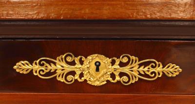 French Empire Bronze and Mahogany Vanity