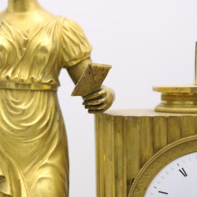 French Empire Gilt Bronze Mantle Clock France