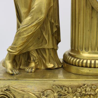 French Empire Gilt Bronze Mantle Clock France