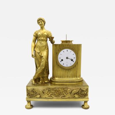 French Empire Gilt Bronze Mantle Clock France