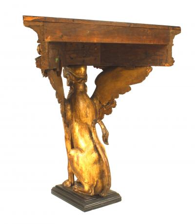 French Empire Gilt Sphinx Console Table