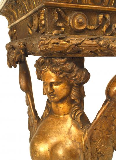 French Empire Gilt Sphinx Console Table