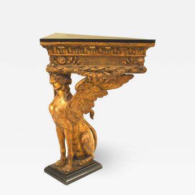 French Empire Gilt Sphinx Console Table