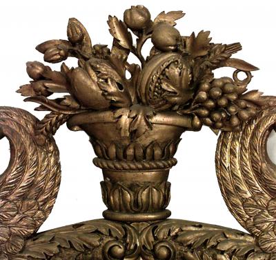 French Empire Gilt Swan Wall Mirror