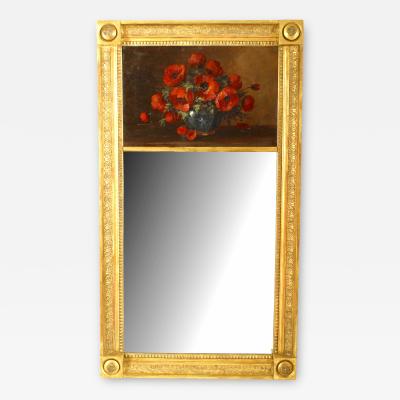 French Empire Gilt Trumeau Wall Mirror