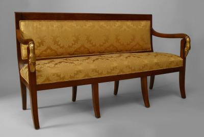 French Empire Gold Upholstered 5 Piece Living Room Set