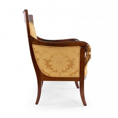 French Empire Gold Upholstered 5 Piece Living Room Set