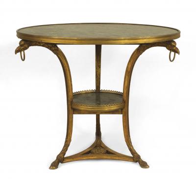French Empire Gueridon Marble Table