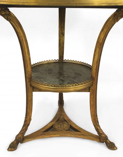 French Empire Gueridon Marble Table