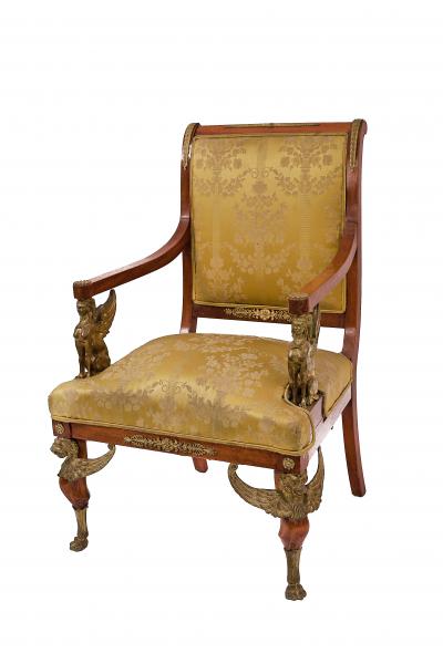 French Empire Mahogany 5 Piece Living Room Set