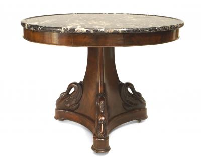 French Empire Mahogany Carved Center Table