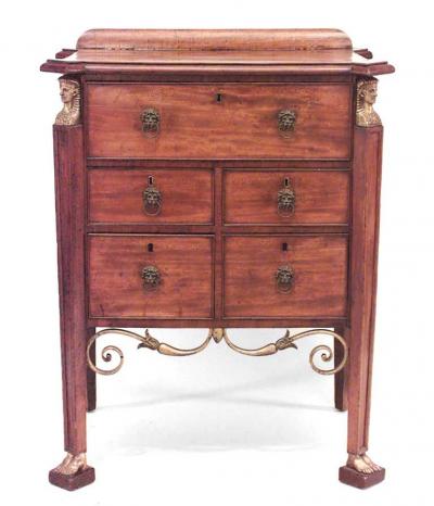 French Empire Mahogany Chest with Egyptian Revival Mounts