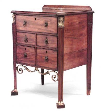 French Empire Mahogany Chest with Egyptian Revival Mounts