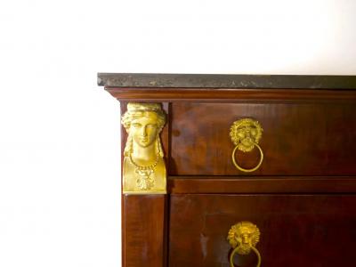 French Empire Mahogany Drop Front Secretary Secr taire Abattant