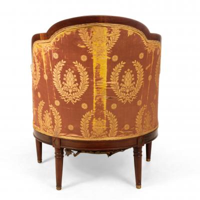 French Empire Mahogany Pink Chaise