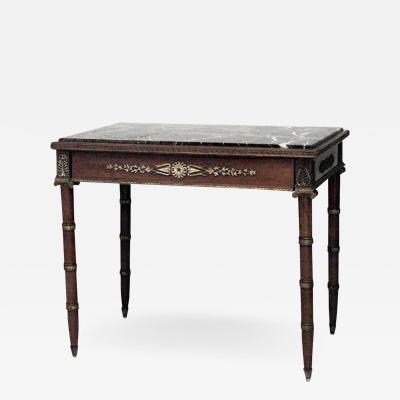 French Empire Mahogany and Marble Single Drawer