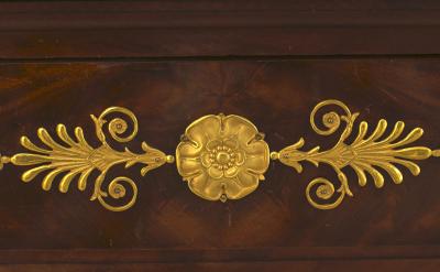 French Empire Mahogany and Mirrored Console Table