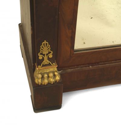 French Empire Mahogany and Mirrored Console Table