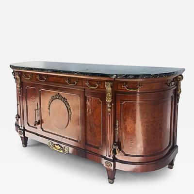 French Empire Neoclassical Burl Buffet Marble Gilt Bronze Mounts