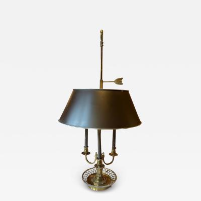 French Empire Neoclassical Regency Bronze Patinated Bouillotte Lamp