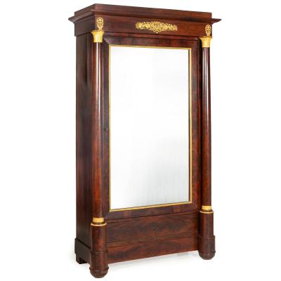 French Empire Ormolu Mounted Mahogany Armoire Wardrobe ca 1820 40