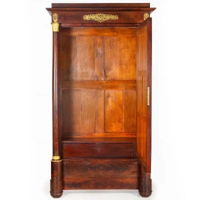 French Empire Ormolu Mounted Mahogany Armoire Wardrobe ca 1820 40
