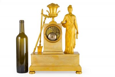 French Empire Period Ormolu Bronze Mantel Clock of Ceres circa 1815