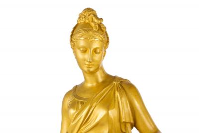 French Empire Period Ormolu Bronze Mantel Clock of Ceres circa 1815