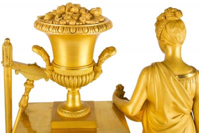 French Empire Period Ormolu Bronze Mantel Clock of Ceres circa 1815