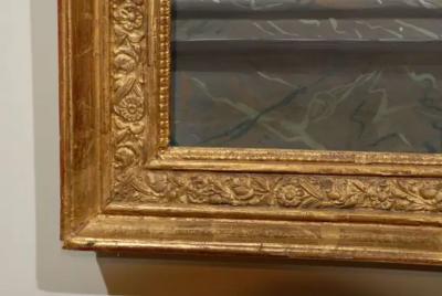 French Empire Period Pastel and Gouache Painting circa 1810 in Giltwood Frame