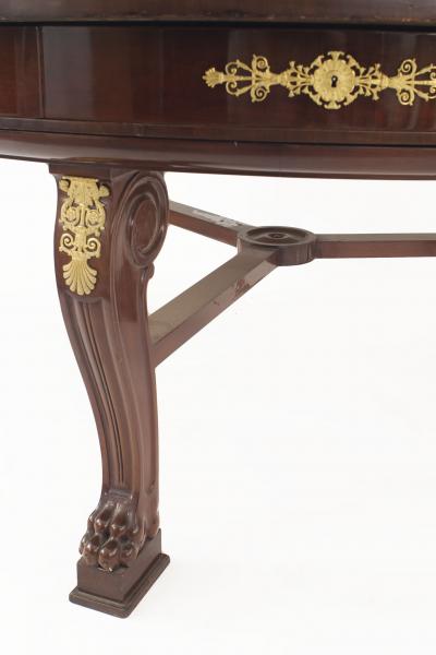 French Empire Potheau Mahogany and Gilt Center Table