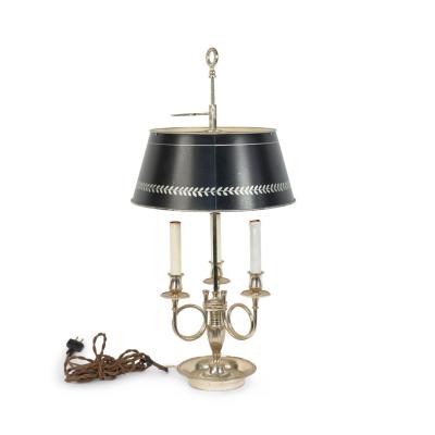 French Empire Silver Plate Table Lamp