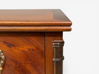 French Empire Small Commodes Flame Mahogany Brass USA 1940s