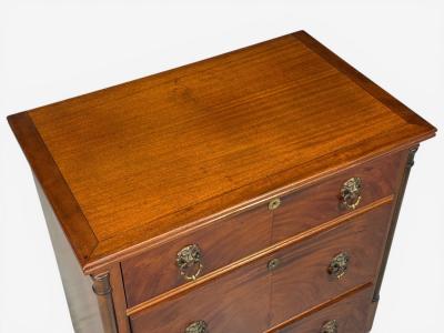 French Empire Small Commodes Flame Mahogany Brass USA 1940s