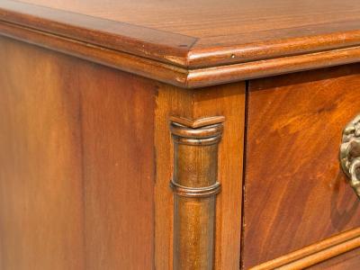 French Empire Small Commodes Flame Mahogany Brass USA 1940s
