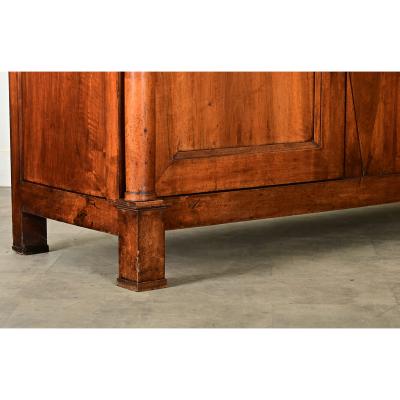 French Empire Solid Walnut Marble Buffet